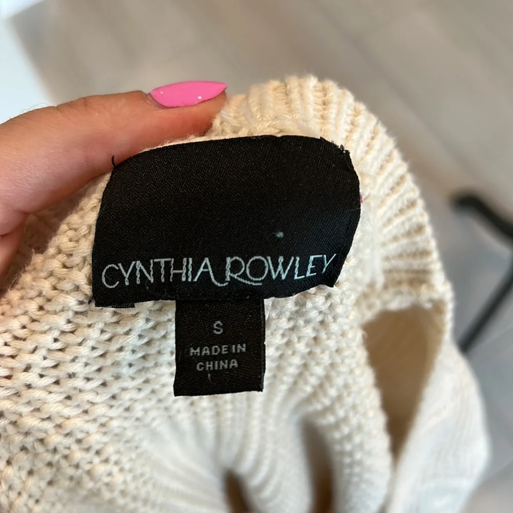 Cynthia Rowley 100% cotton cable knit sweater - Picture 4 of 5